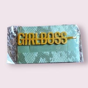 NWT “GIRLBOSS” Bobby Pin - Gold-Toned Statement Hair Clip, Size OS